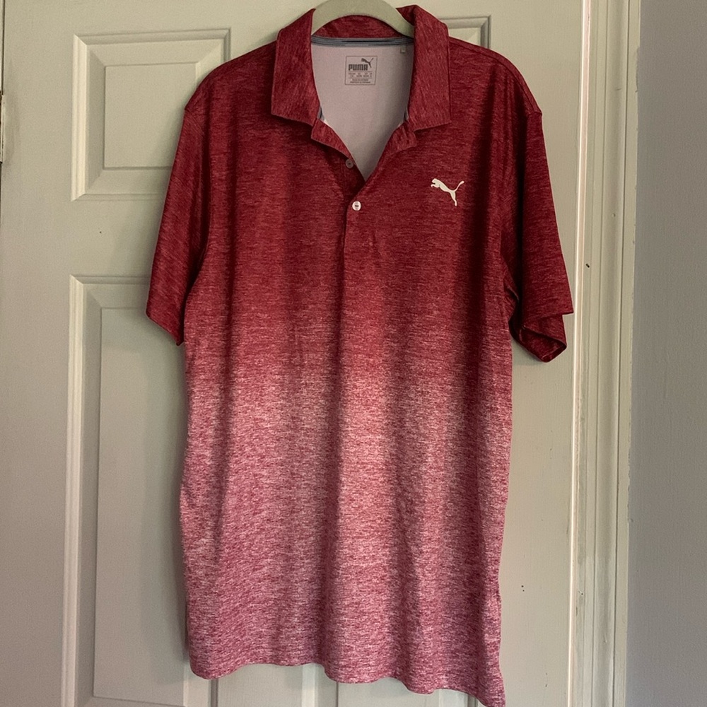 Puma red ombré golf polo L